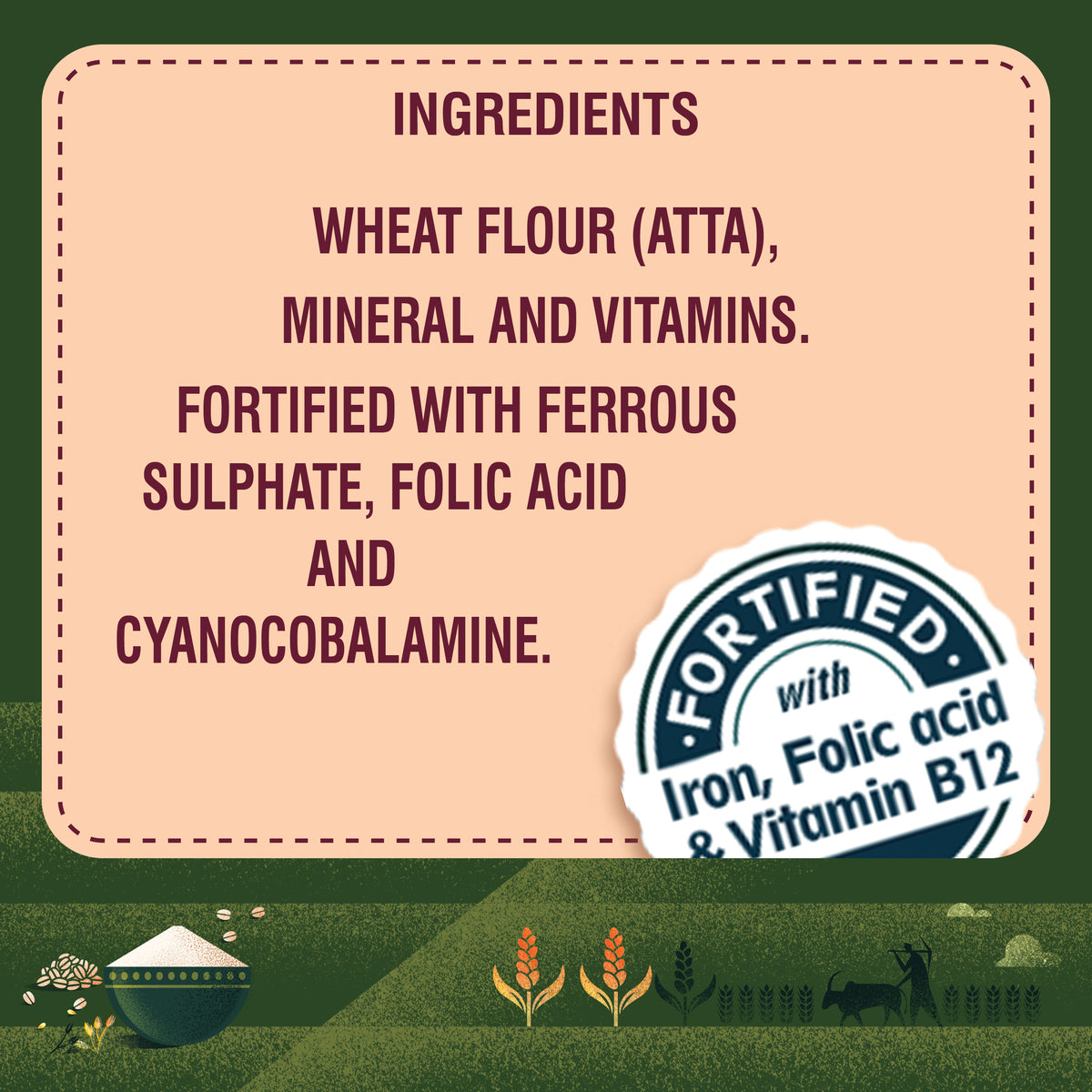 Fortified Atta Ingredients Panel