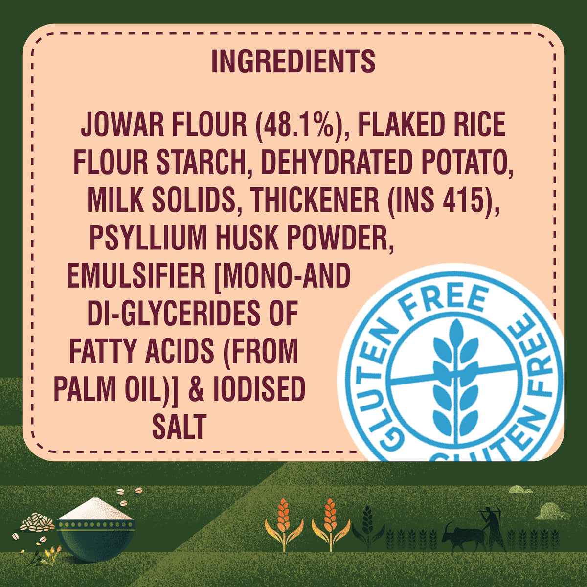 Gluten Free flour Ingredients Panel